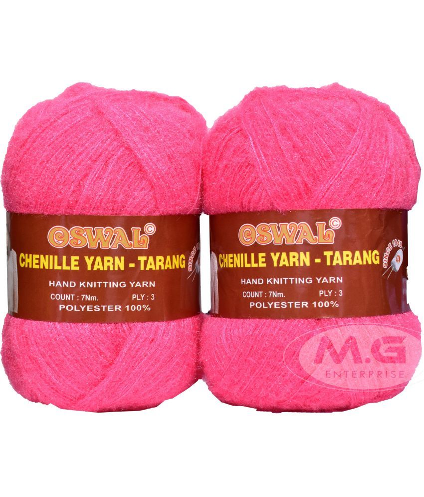     			osl Tarang Rose (200 gm)  Wool Ball 100 gm each 200 gm total Hand knitting wool / Art Craft soft fingering crochet hook yarn, needle knitting yarn thread dyed