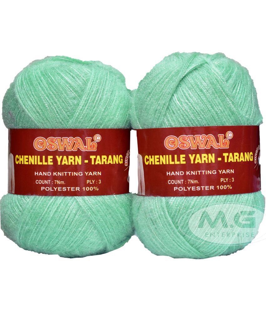     			osl Tarang Sea Green (200 gm)  Wool Ball 100 gm each 200 gm total Hand knitting wool / Art Craft soft fingering crochet hook yarn, needle knitting yarn thread dyed