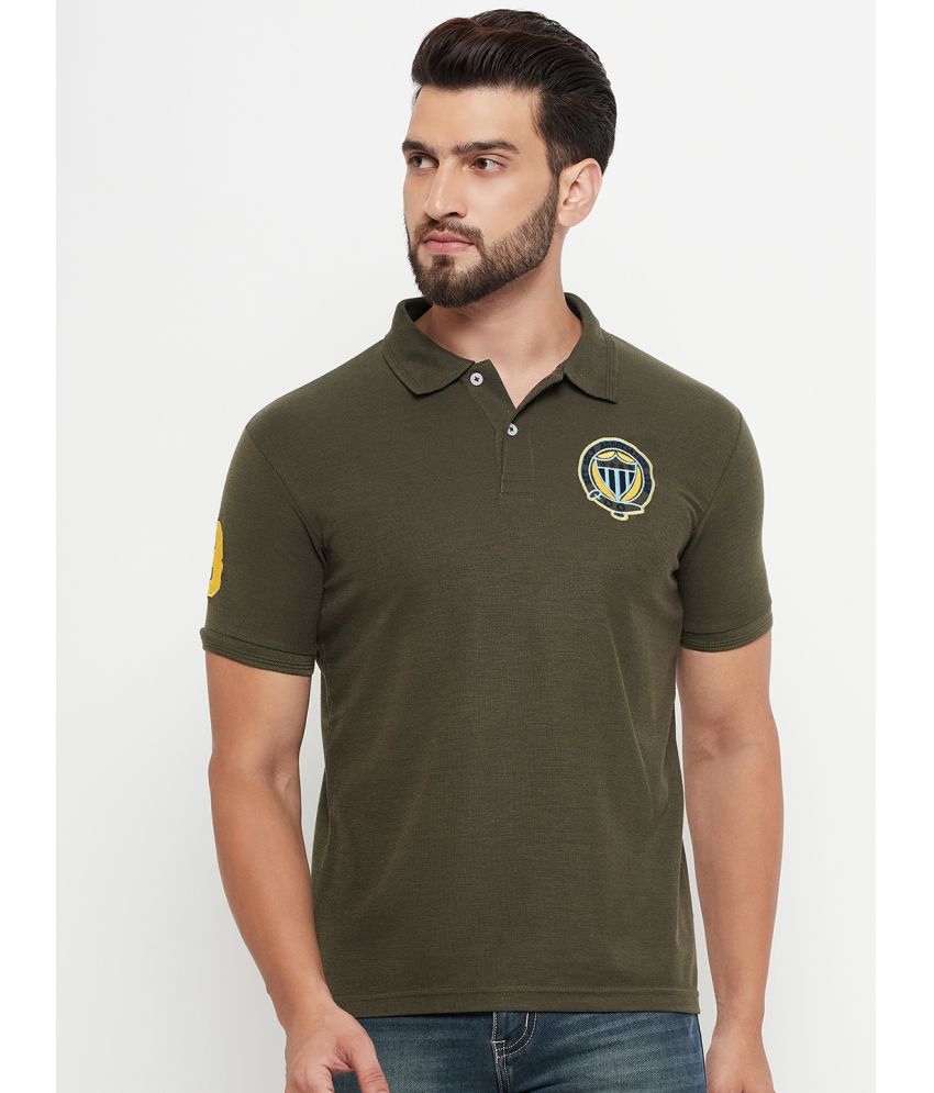     			GET GOLF Cotton Blend Regular Fit Solid Half Sleeves Men's Polo T Shirt - Dark Green ( Pack of 1 )