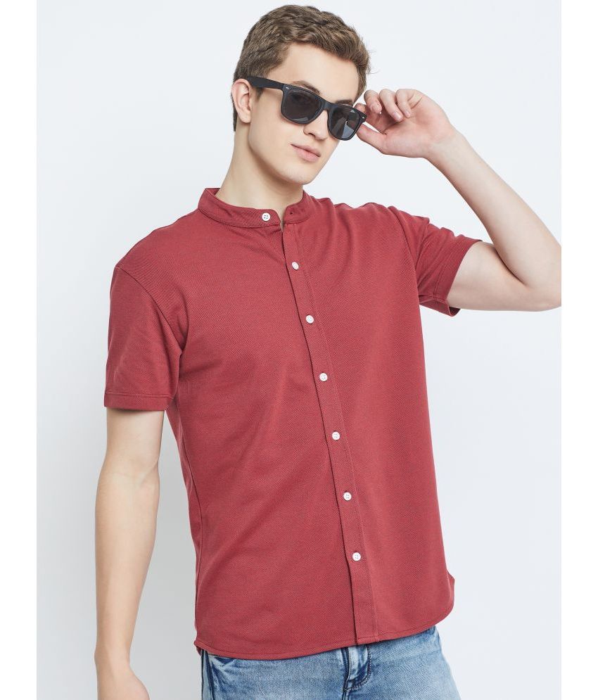     			GET GOLF Cotton Blend Regular Fit Self Design Half Sleeves Men's Casual Shirt - Red ( Pack of 1 )