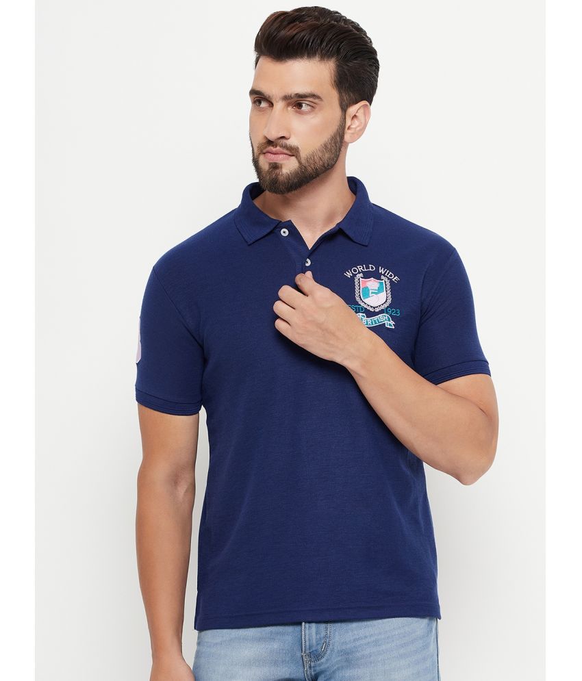     			GET GOLF Cotton Blend Regular Fit Solid Half Sleeves Men's Polo T Shirt - Blue ( Pack of 1 )