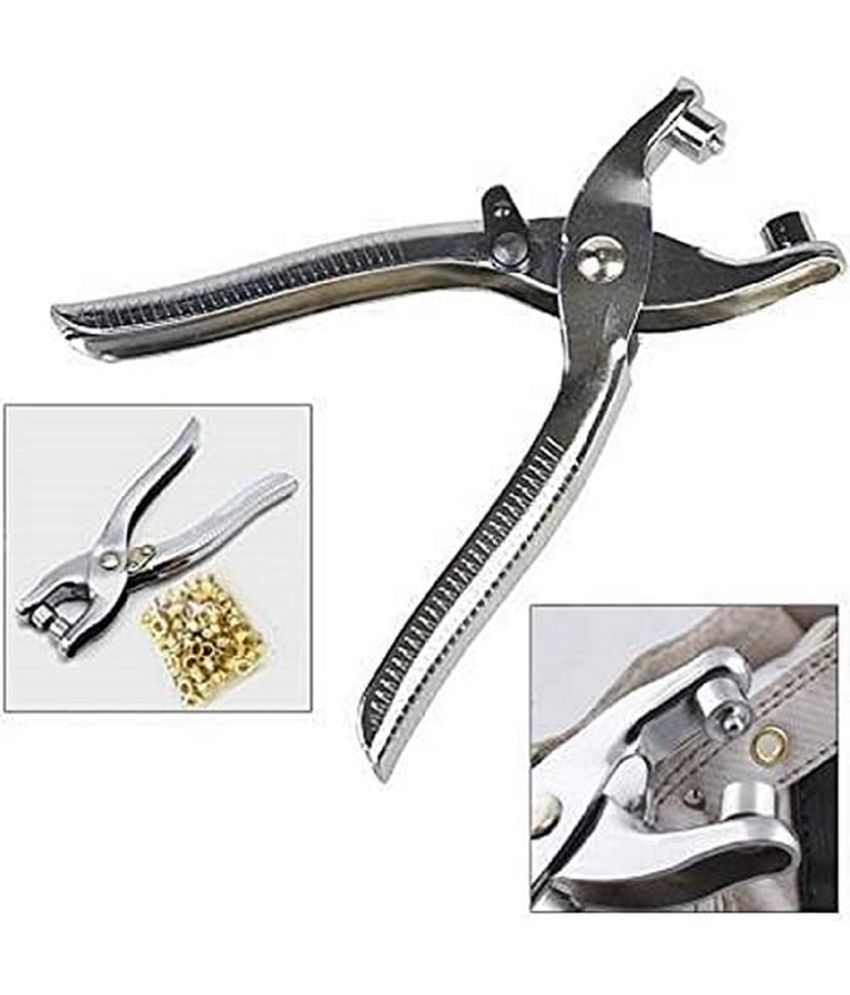     			Grommet Eyelet Setting Plier with 100 PCS Gold Eyelets Grommets, Grommet Tool Kit for Leather/Clothes/Shoes/Fabric/Belts