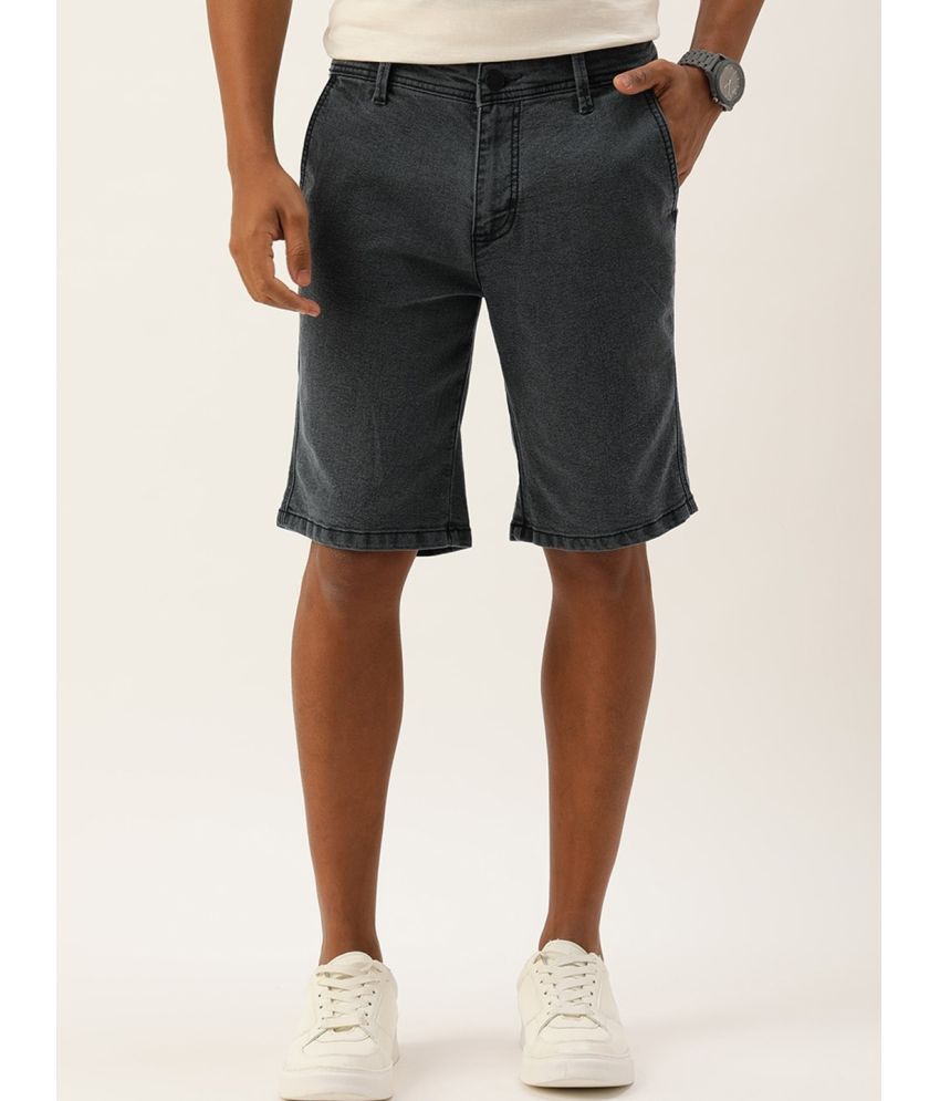     			IVOC Black Cotton Men's Denim Shorts ( Pack of 1 )
