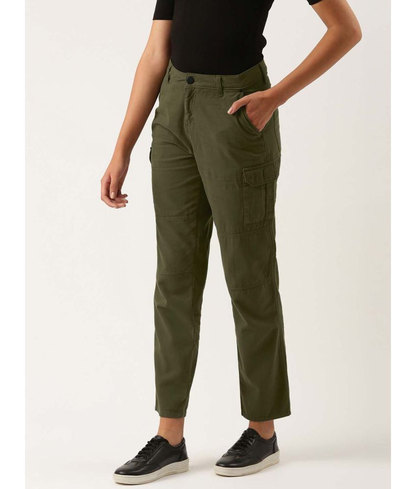     			IVOC Green Cotton Slim Women's Cargo Pants ( Pack of 1 )