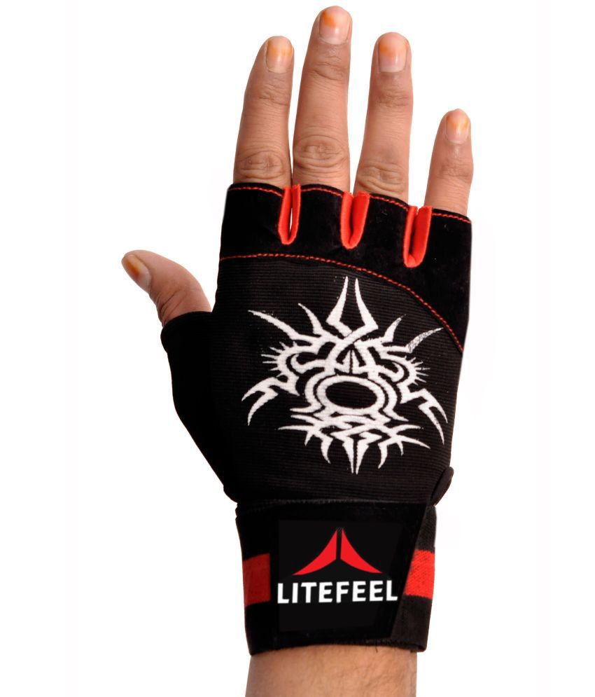     			LITE FEEL Spider Multicolor Unisex Polyester Gym Gloves For Advanced Fitness Training and Workout With Half-Finger Length