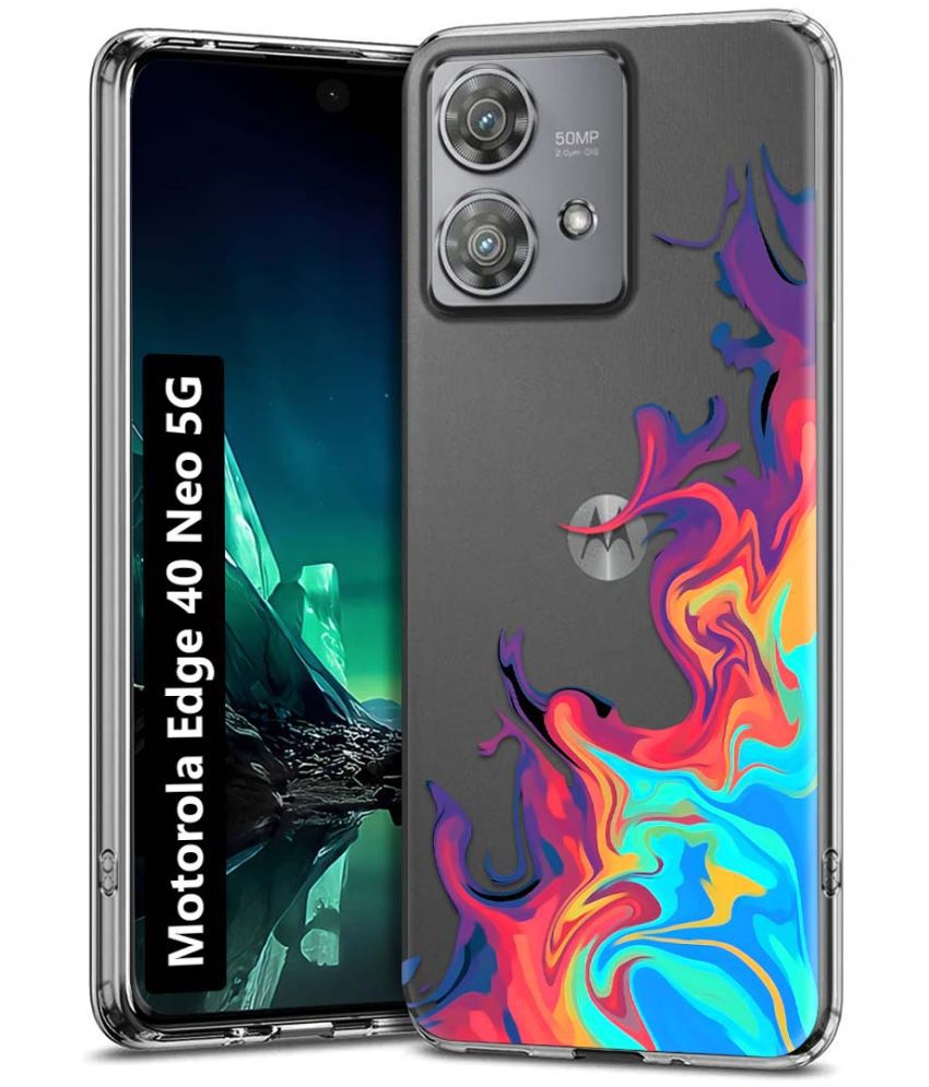     			NBOX Multicolor Printed Back Cover Silicon Compatible For Motorola Edge 40 Neo 5G ( Pack of 1 )