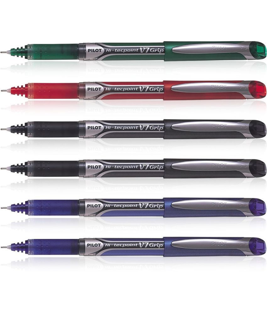     			Pilot Hi-tecpoint V7 Pen (2 Blue/2 Black/1 Red/1 Green) Roller Ball Pen
