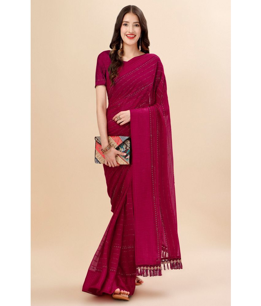     			Rekha Maniyar Brocade Embellished Saree With Blouse Piece - Red ( Pack of 1 )