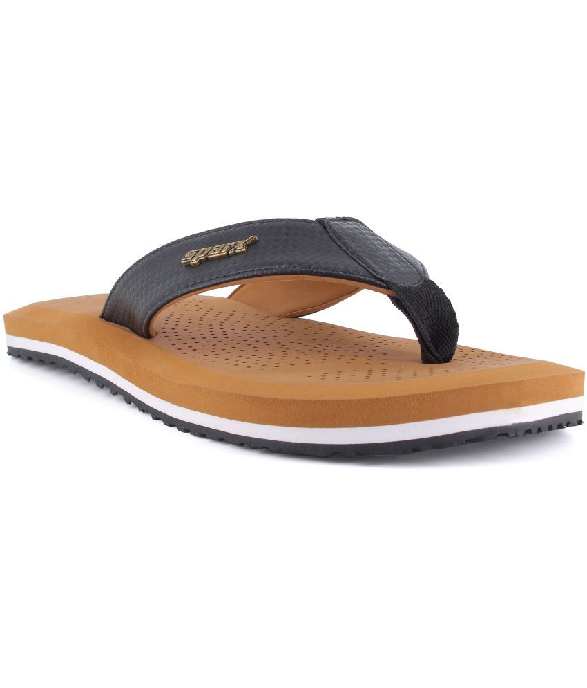     			Sparx Black Men's Thong Flip Flop