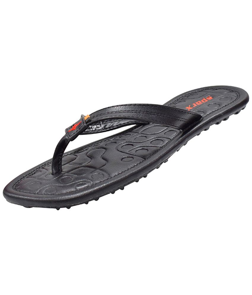     			Sparx Black Men's Thong Flip Flop