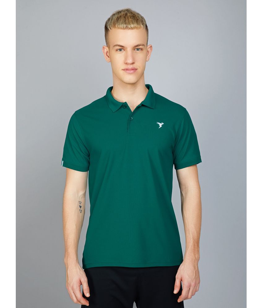     			Technosport Green Polyester Slim Fit Men's Sports Polo T-Shirt ( Pack of 1 )