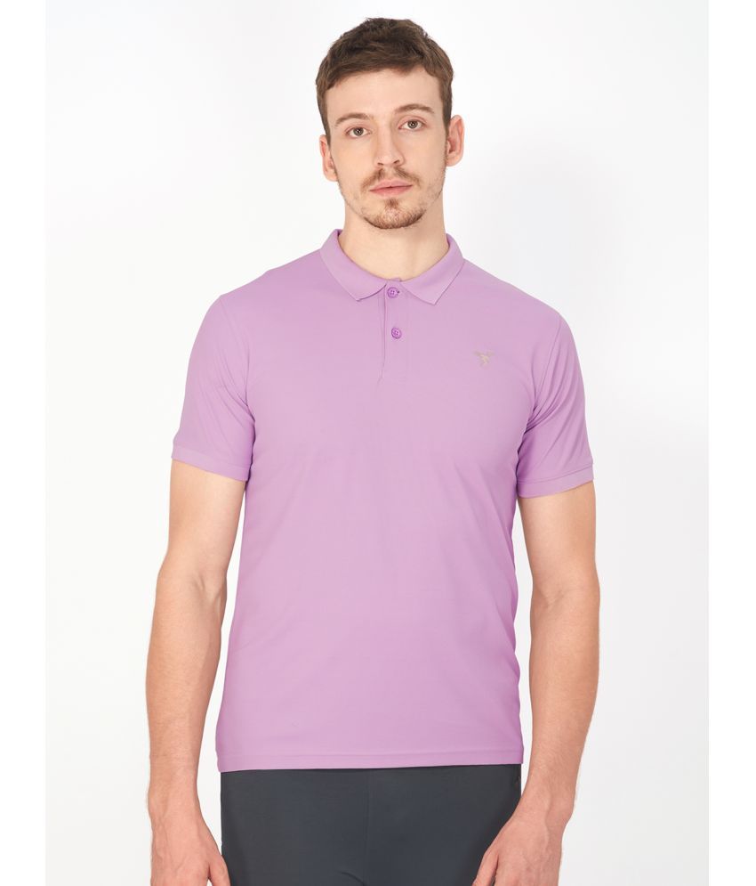     			Technosport Mauve Polyester Slim Fit Men's Sports Polo T-Shirt ( Pack of 1 )