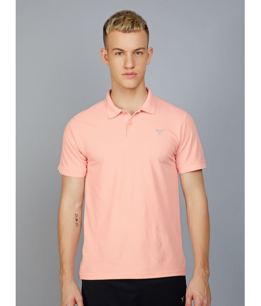     			Technosport Peach Polyester Slim Fit Men's Sports Polo T-Shirt ( Pack of 1 )