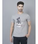 Dollar Cotton Blend Regular Fit Printed Half Sleeves Men's T-Shirt - Melange Grey ( Pack of 1 )