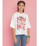 Nauti Nati Pack of 1 Girls Cotton T-Shirt ( White )