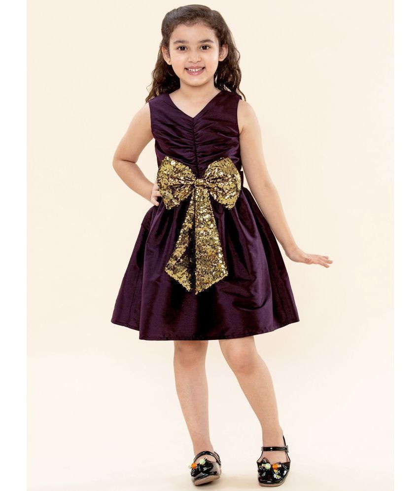     			A.T.U.N. Polyester Frock For Girls ( Pack of 1 , Wine )