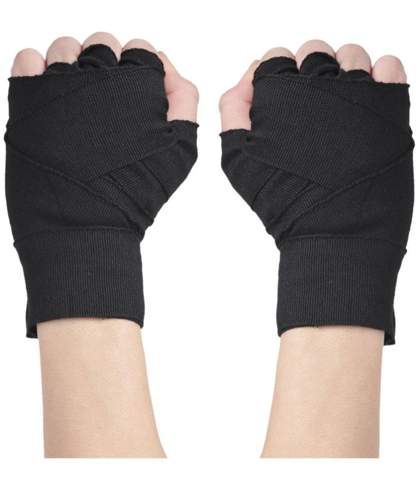     			FITMonkey Black Cotton Boxing Hand Wraps (Pack of 2)