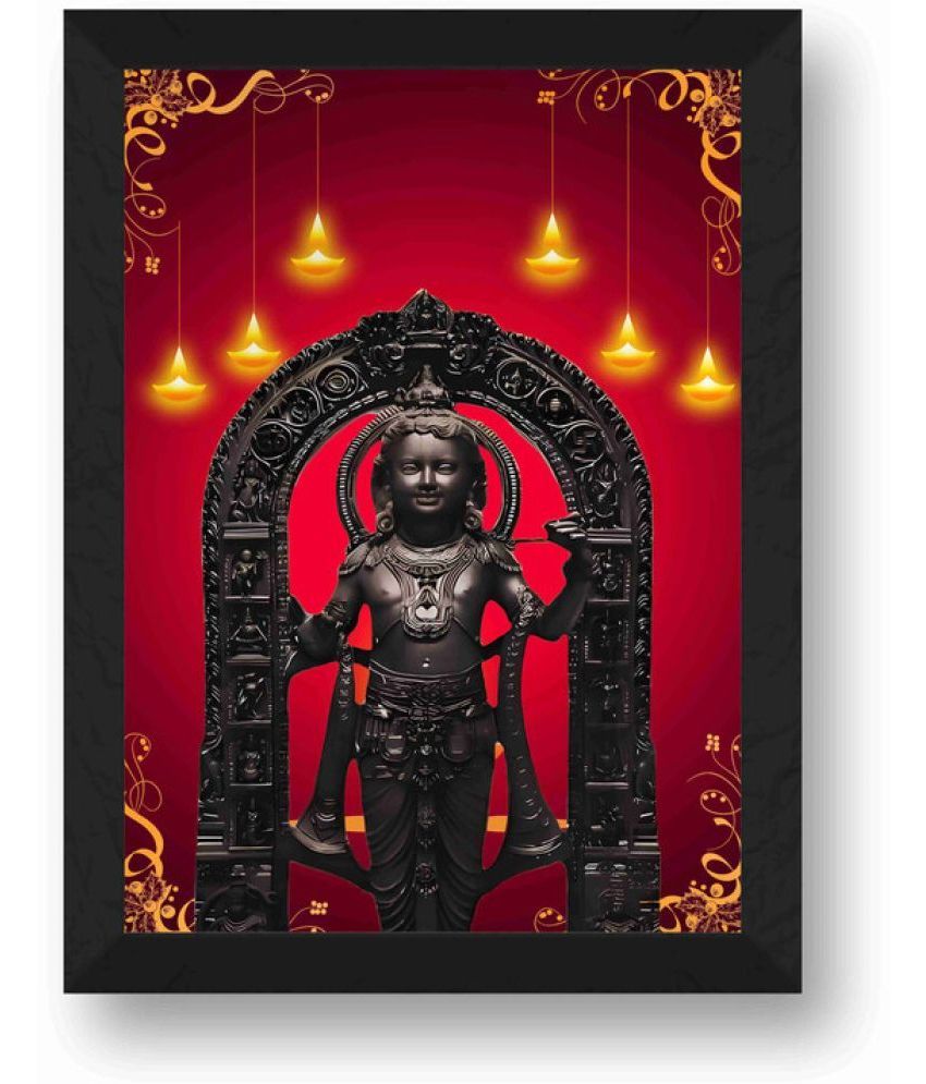     			Saf - Shree Ram Lalla Murti Religious wall hanging Painting with Frame (1U)