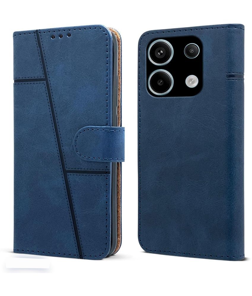     			NBOX Blue Flip Cover Artificial Leather Compatible For Xiaomi Redmi Note 13 Pro 5G ( Pack of 1 )
