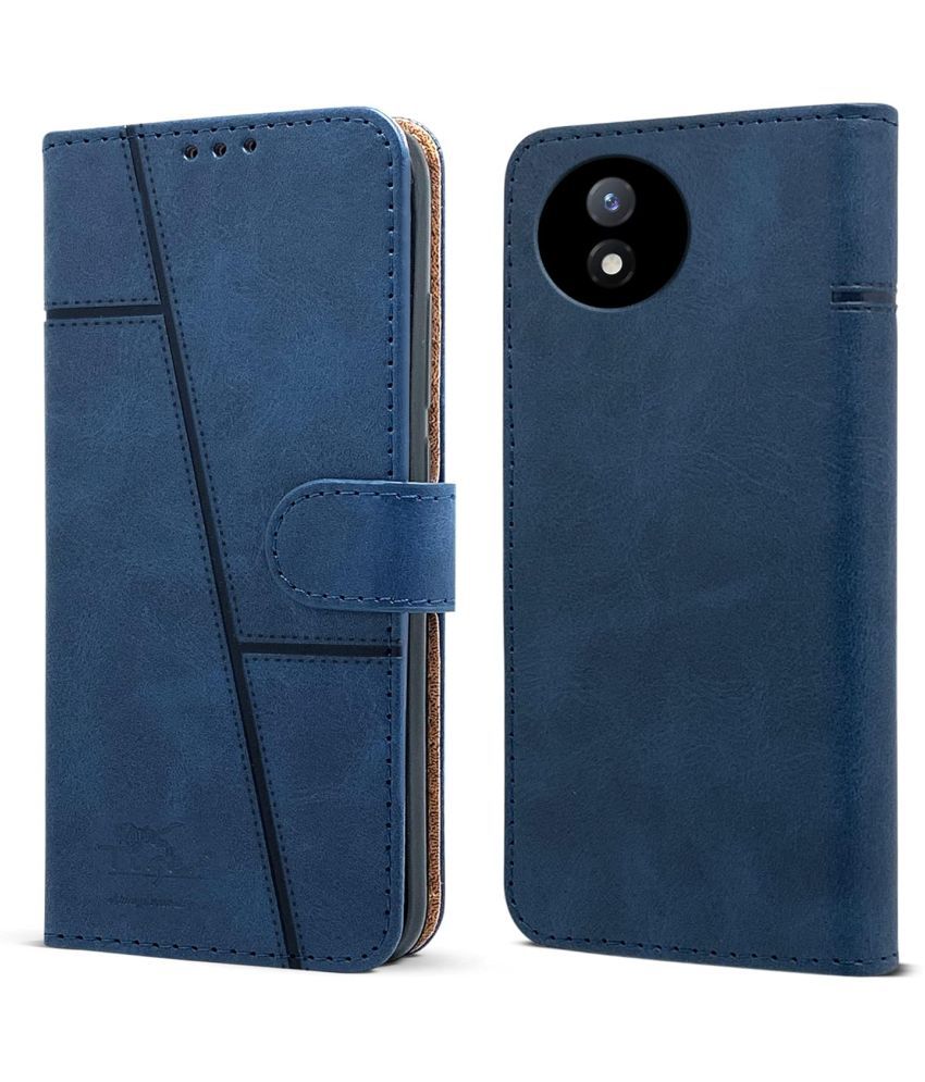     			NBOX Blue Flip Cover Artificial Leather Compatible For Vivo Y02T ( Pack of 1 )