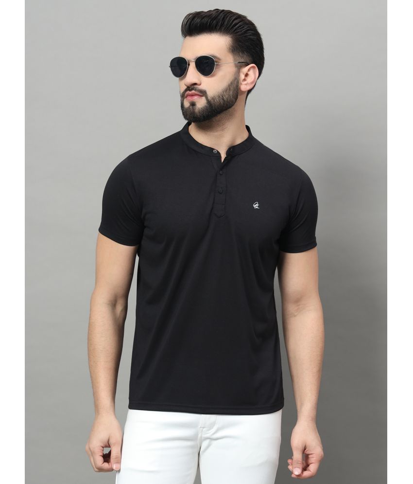    			OGEN Cotton Blend Regular Fit Solid Half Sleeves Men's T-Shirt - Black ( Pack of 1 )