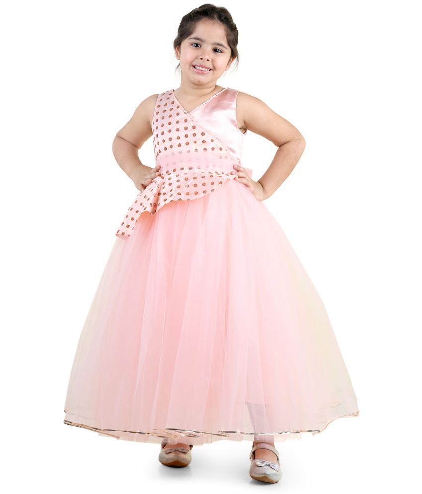     			Toy Balloon Kids Net Gown For Girls ( Pack of 1 , Peach )