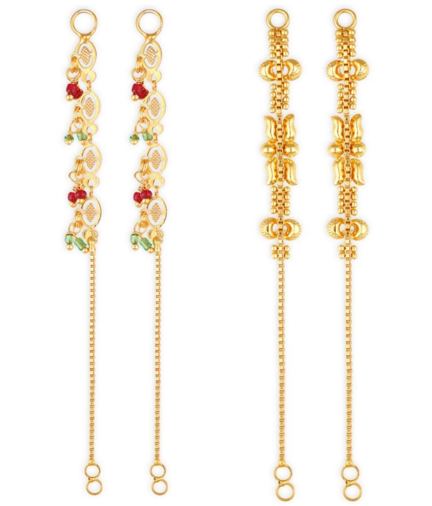     			VIVASTRI Gold Ear Chain Earrings ( Pack of 2 )