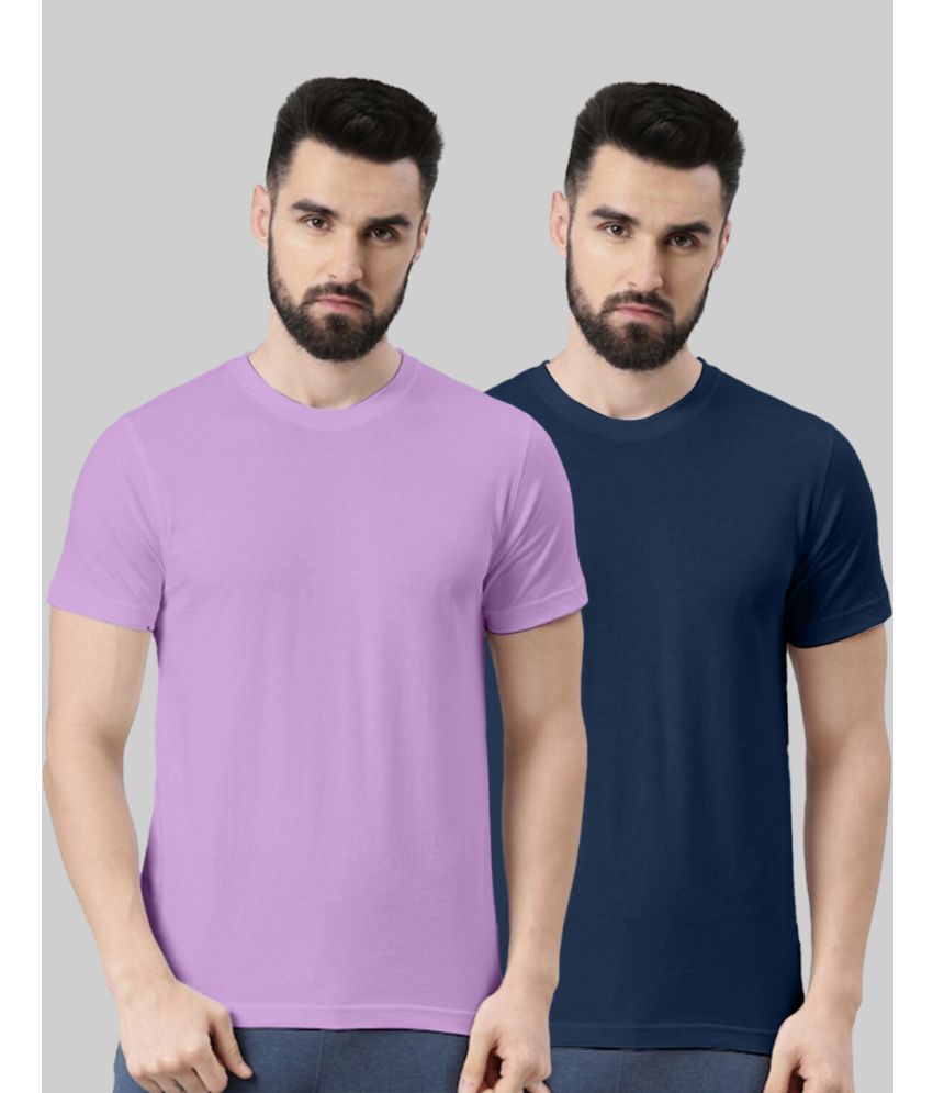     			Veirdo Pack of 2 100% Cotton Regular Fit Men's T-Shirt ( Navy )