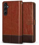 Fashionury Brown Flip Cover Leather Compatible For Samsung Galaxy S23 FE 5G ( Pack of 1 )