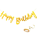 Urban Classic Gold  Happy Birthday Banner for Girl, Boys, Men, Women