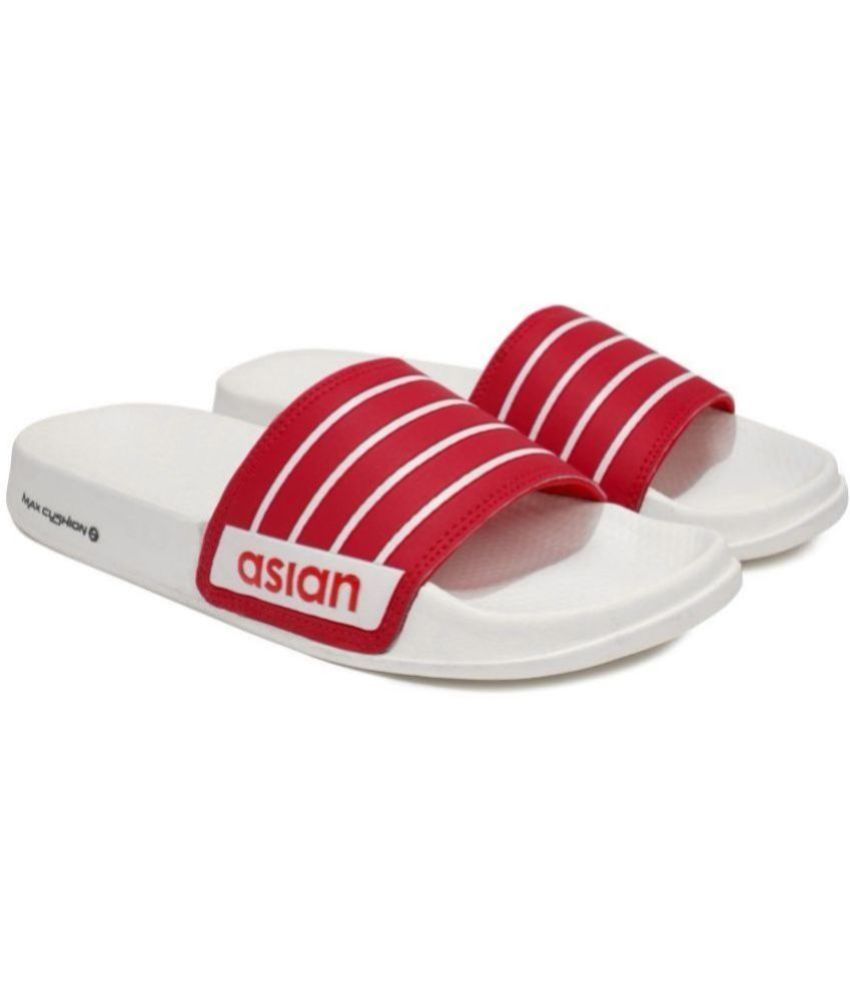     			ASIAN White Men's Slide Flip Flop