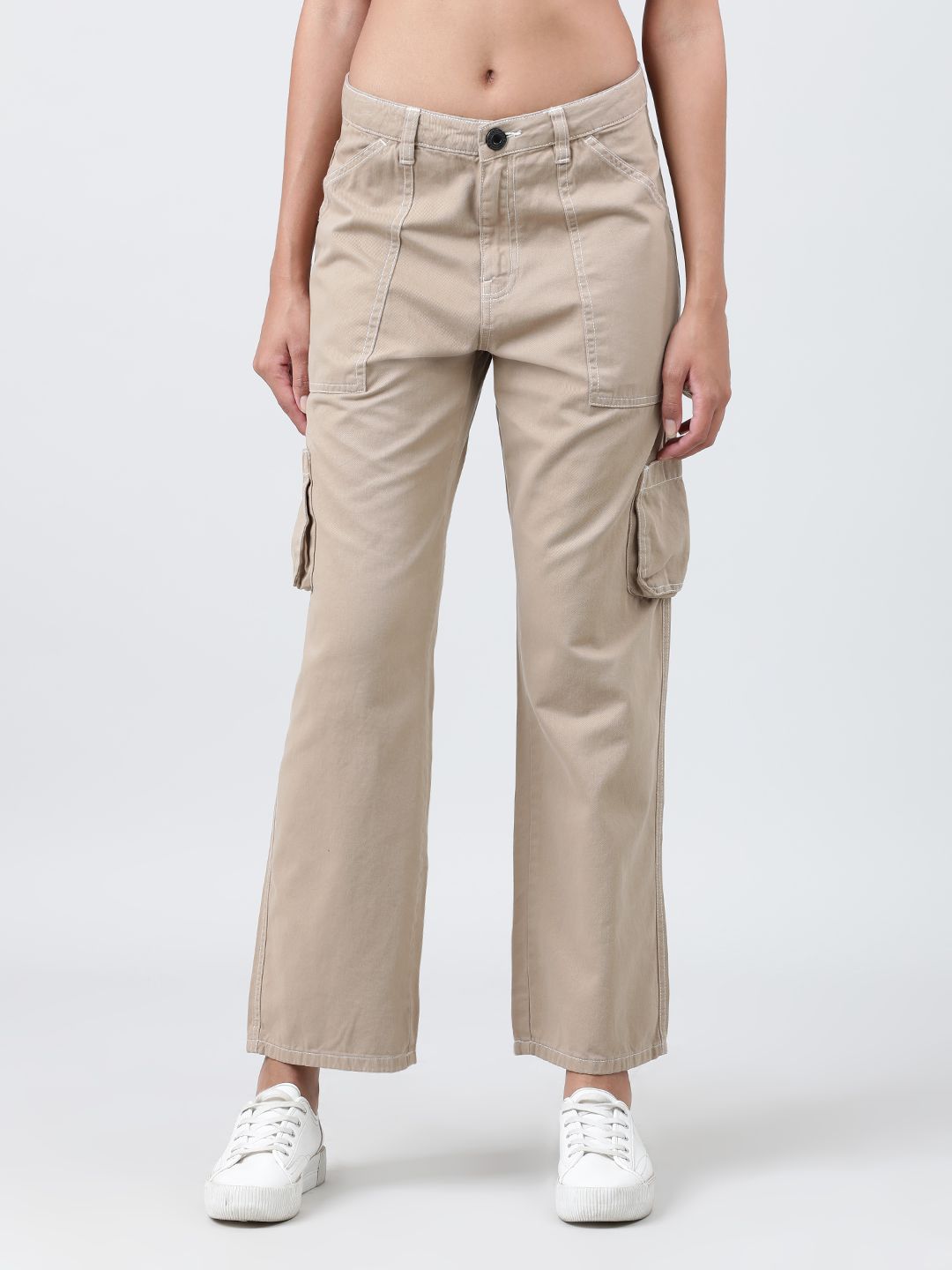     			Bene Kleed Beige Cotton Straight Women's Cargo Pants ( Pack of 1 )