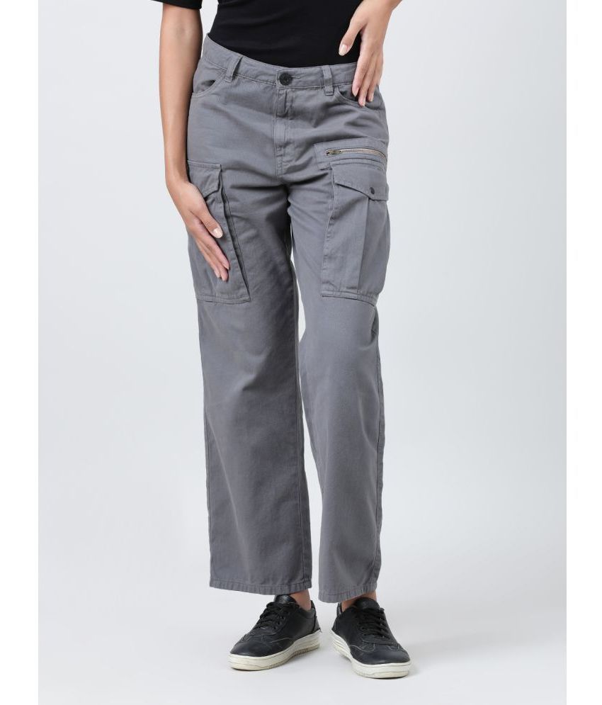     			Bene Kleed Grey Cotton Straight Women's Cargo Pants ( Pack of 1 )