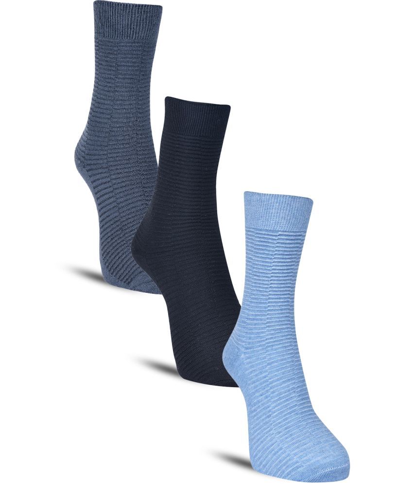     			Dollar Cotton Blend Men's Self Design Multicolor Mid Length Socks ( Pack of 3 )