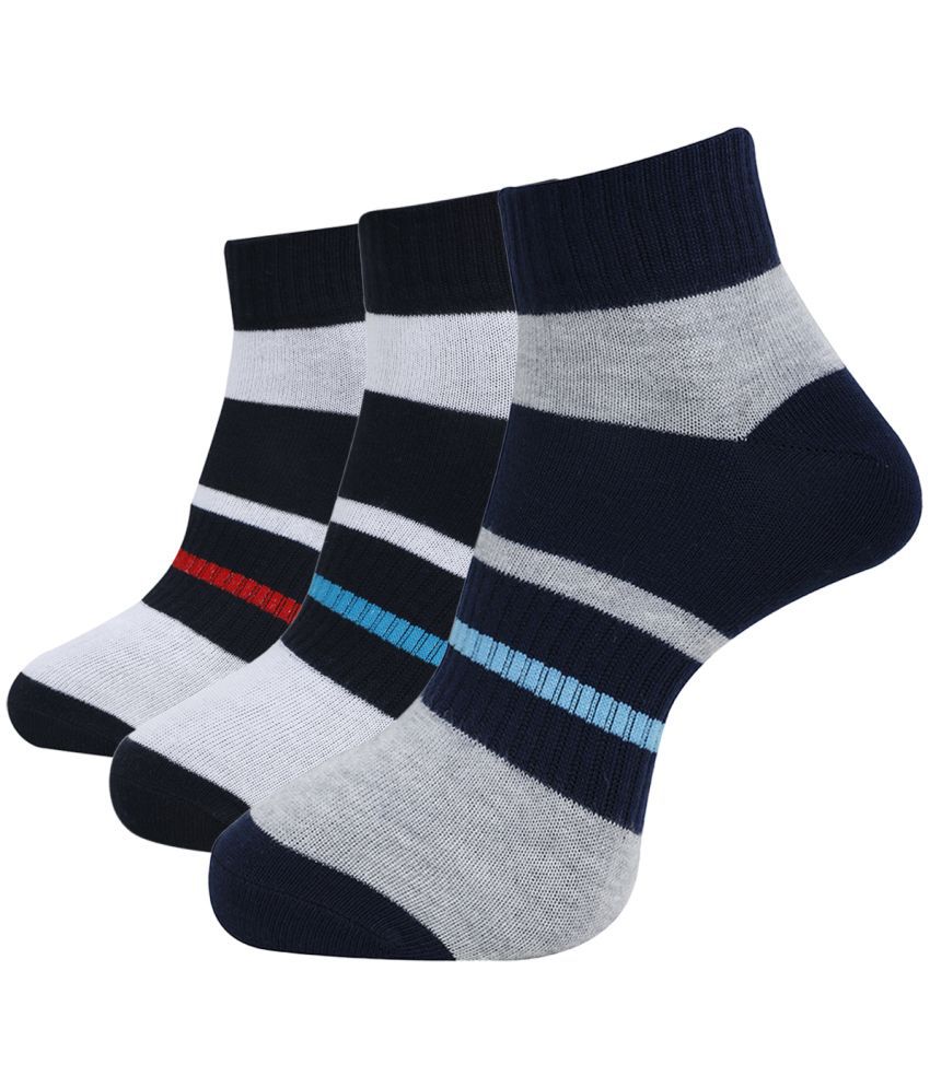     			Dollar Cotton Blend Men's Striped Red Ankle Length Socks ( Pack of 3 )