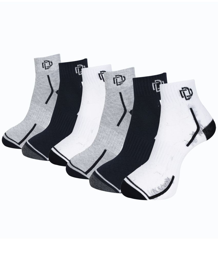     			Dollar Cotton Blend Men's Colorblock White Ankle Length Socks ( Pack of 6 )