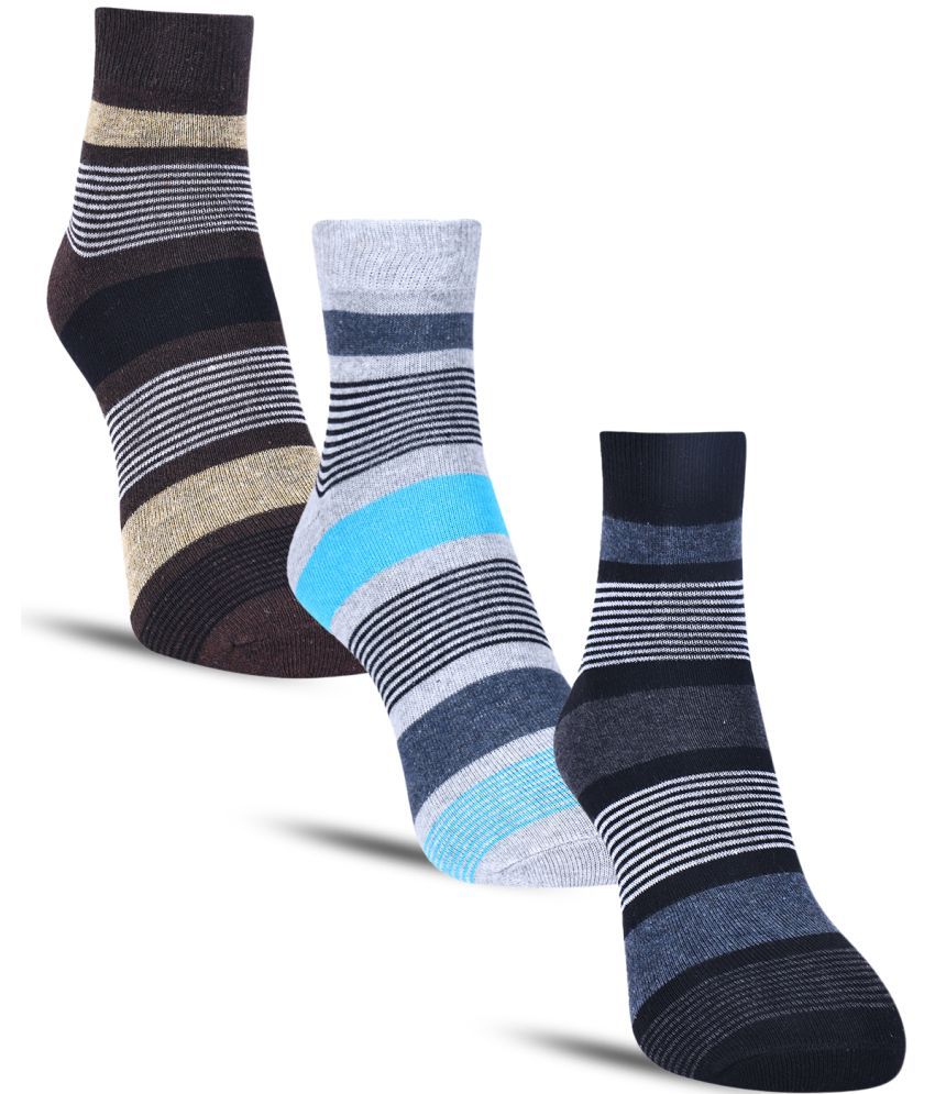     			Dollar Cotton Blend Men's Self Design Blue Ankle Length Socks ( Pack of 3 )