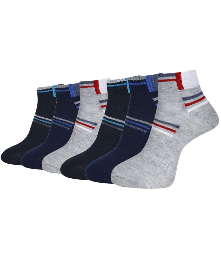     			Dollar Cotton Blend Men's Self Design Navy Blue Ankle Length Socks ( Pack of 6 )