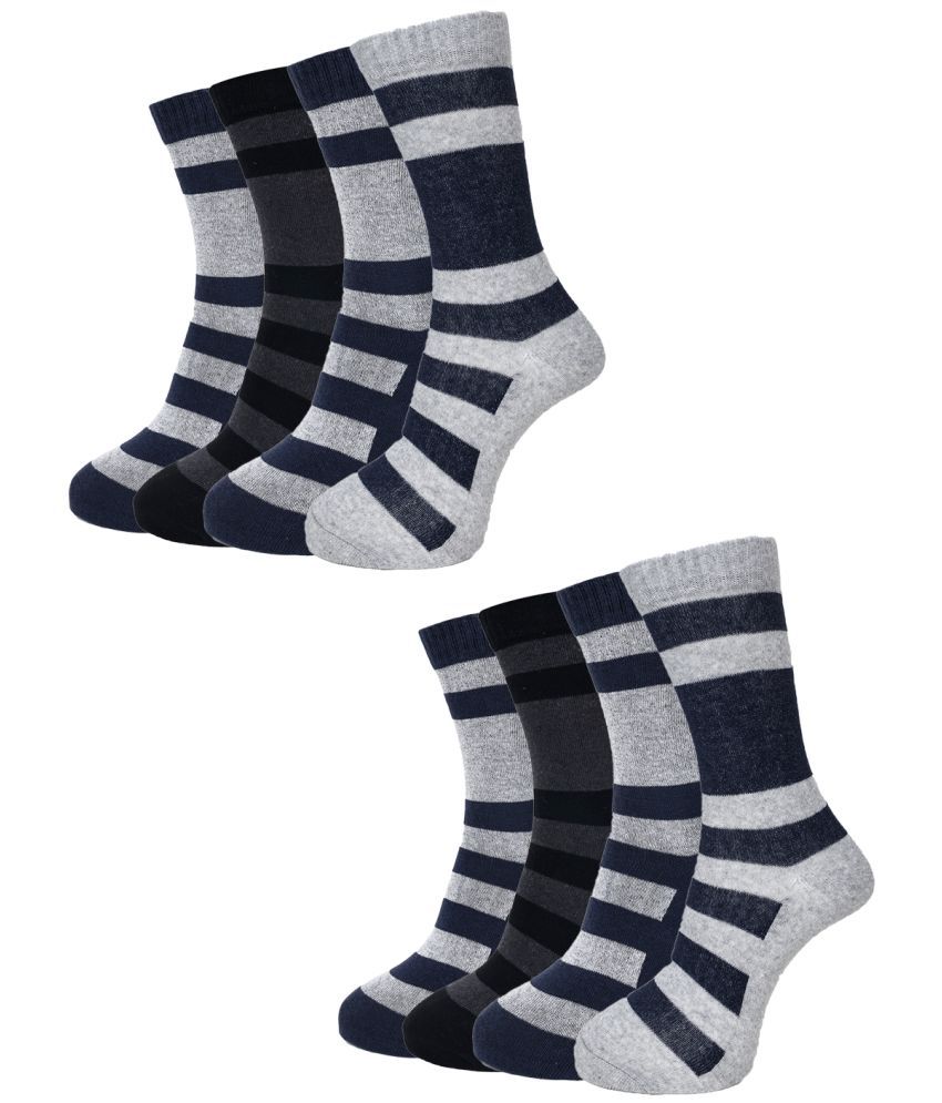     			Dollar Cotton Blend Men's Self Design Dark Grey Ankle Length Socks ( Pack of 8 )