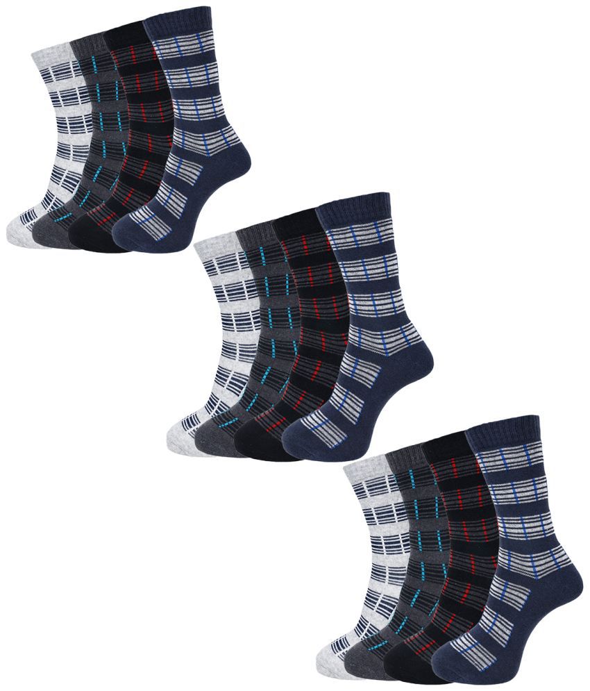     			Dollar Cotton Blend Men's Self Design Dark Grey Ankle Length Socks ( Pack of 12 )