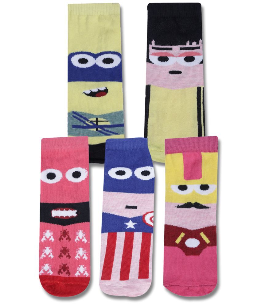     			Dollar Multicolor Cotton Blend Boy's Ankle Length Socks ( Pack of 5 )