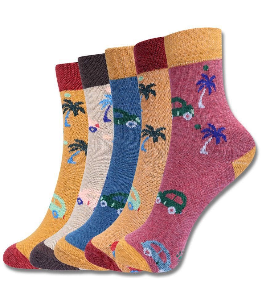     			Dollar Multicolor Cotton Blend Boy's Ankle Length Socks ( Pack of 5 )