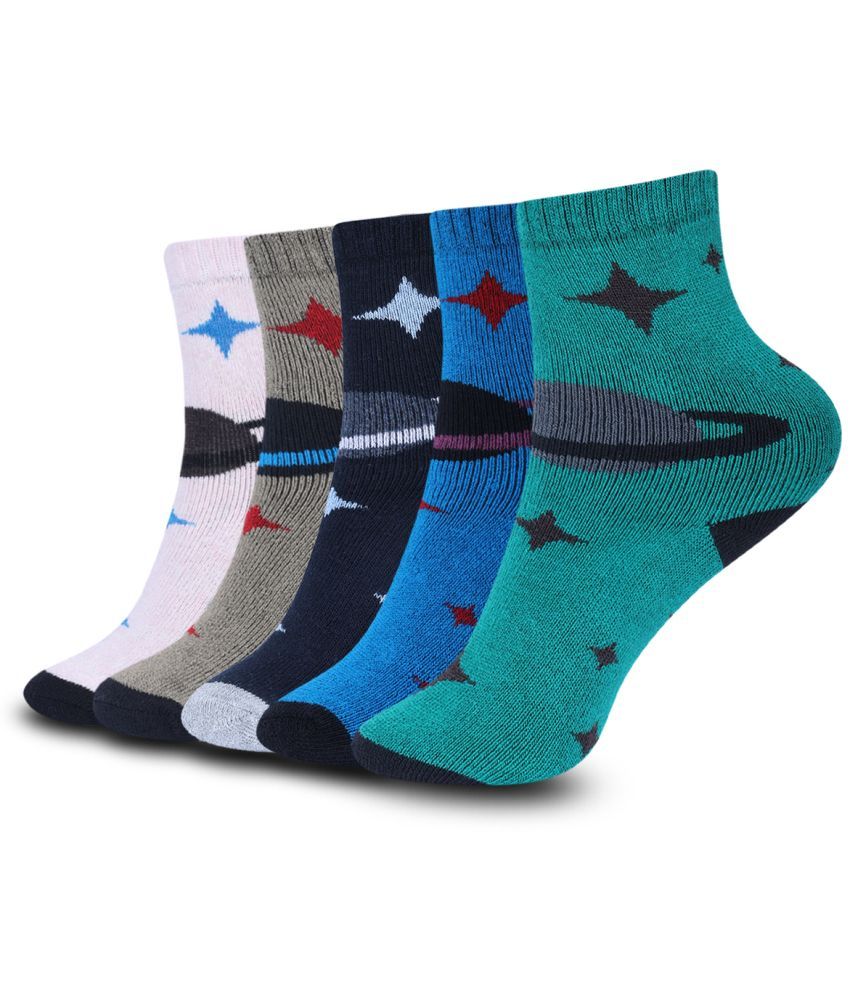     			Dollar Multicolor Cotton Blend Boy's Ankle Length Socks ( Pack of 5 )