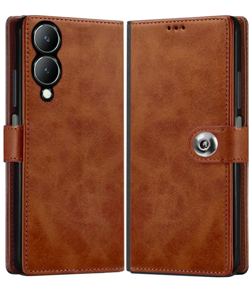     			Fashionury Brown Flip Cover Leather Compatible For Vivo Y17s 4G ( Pack of 1 )