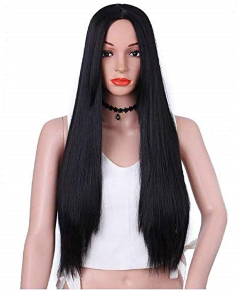     			Kaku Fancy Dresses Girl Straight Styler Black Color Hair Wig -Black, Free Size, for Girls