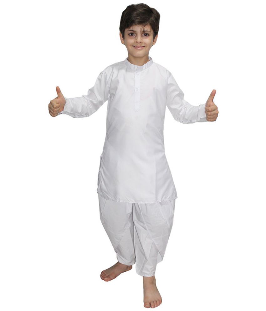     			Kaku Fancy Dresses Indian Ethnic Wear White Dhoti Kurta Costume -White, 7-8 Years, For Boys