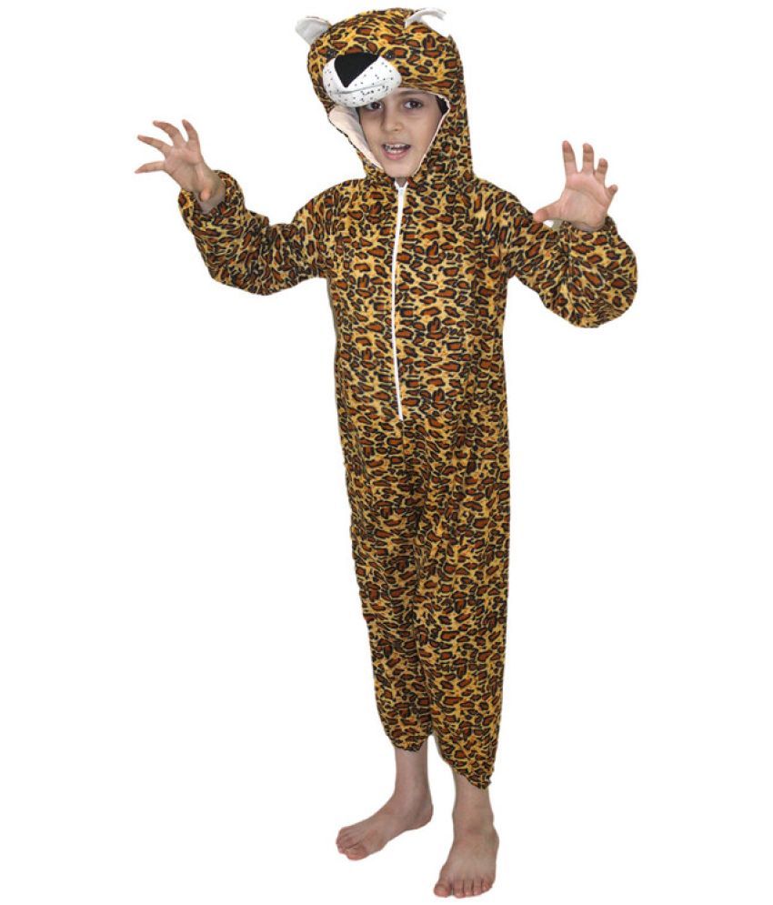     			Kaku Fancy Dresses Leopard Wild Animal Costume For Kids - Brown, 3-4 Years | For Boys