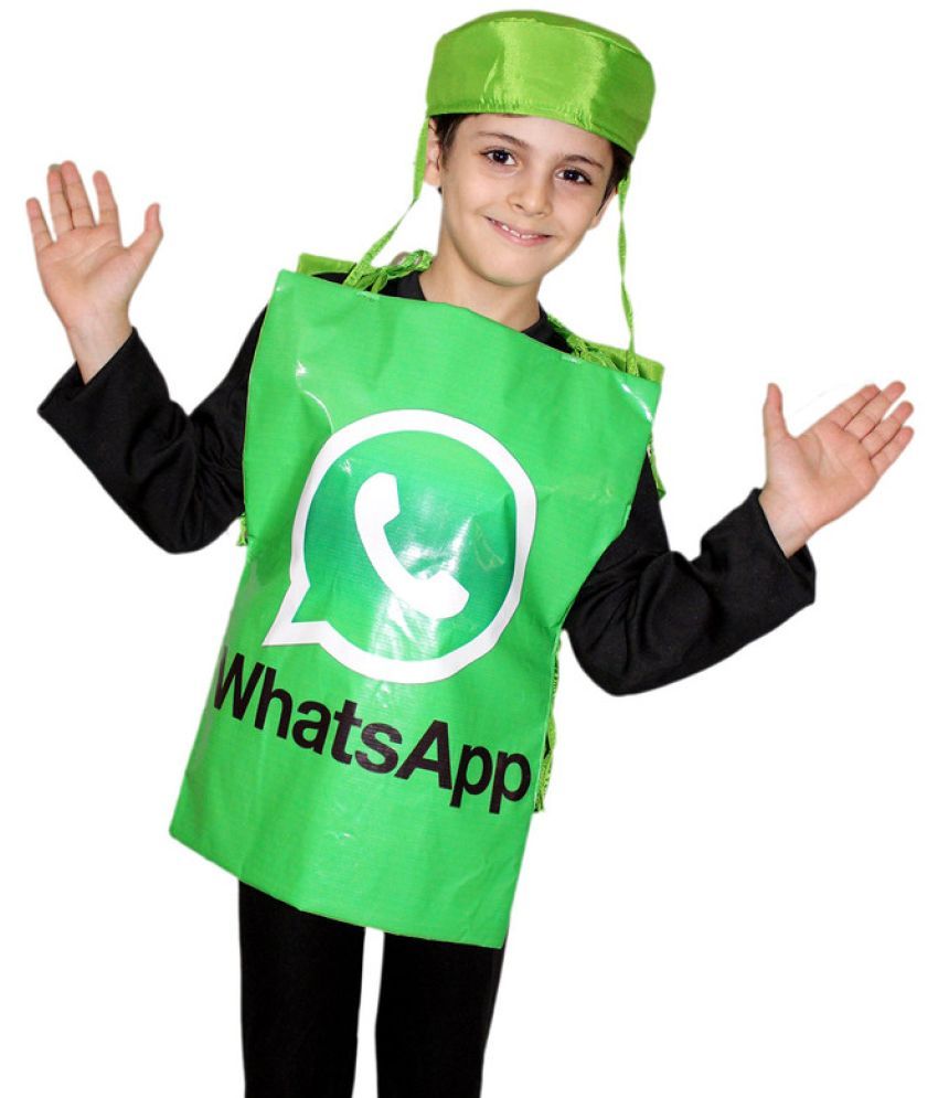     			Kaku Fancy Dresses Social Networking Application Costume,Object Costume -Green, 3-8 Years, For Boys & Girls