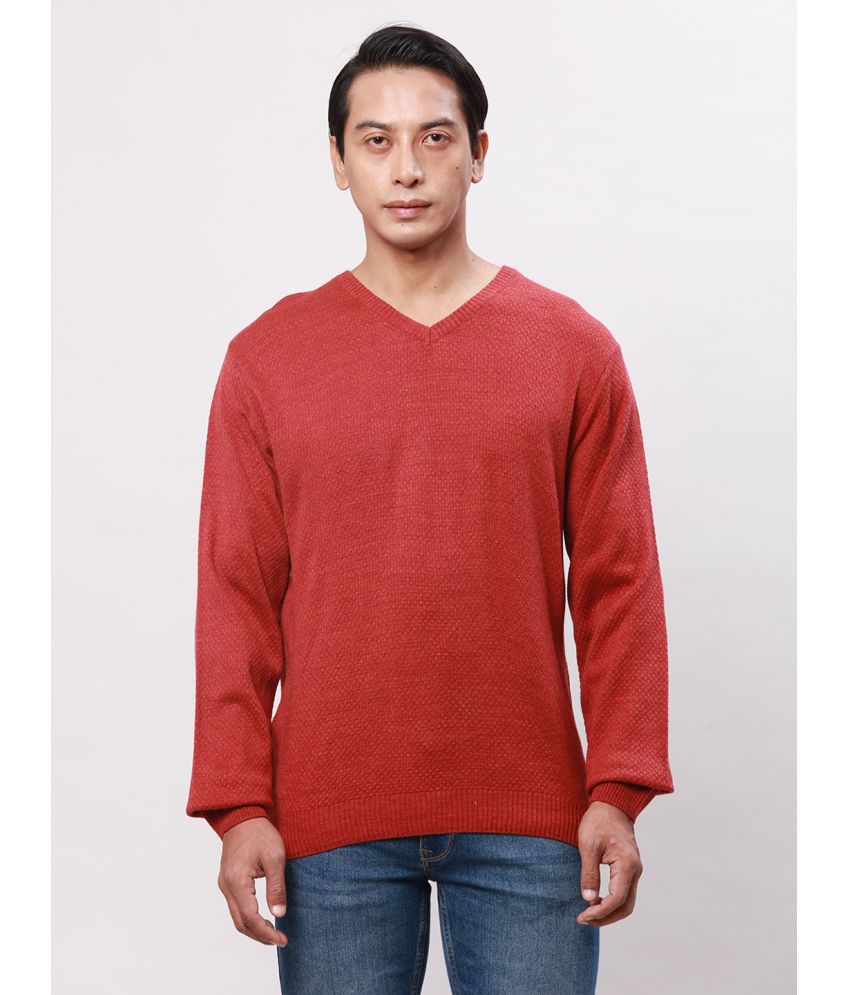     			Park Avenue Acrylic V-Neck Men's Full Sleeves Pullover Sweater - Red ( Pack of 1 )