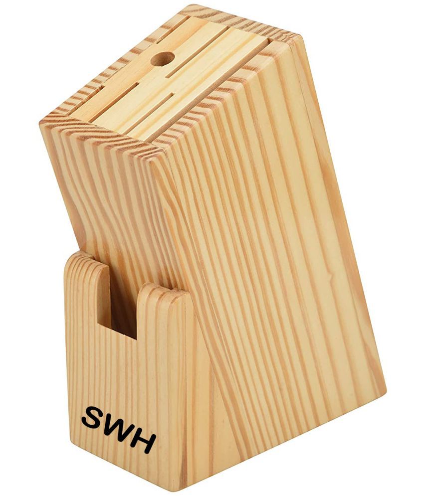     			SWH Yellow Wooden Cutlery Holder ( Pack of 1 )